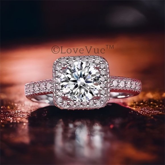 Certified 1ct. t.w. Diamond Halo Engagement Wedding Ring - Picture 6 of 16